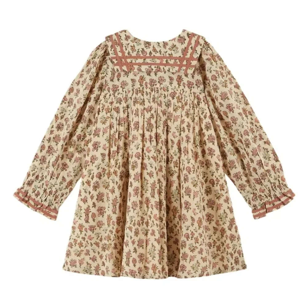 Emile et Ida | Fleurie Sailor Collar Dress Beige - Picture 2 of 3